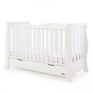 OBABY Luxe Sleigh Cot Bed White